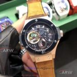 Perfect Replica Hublot Big Bang Tourbillon 42mm Automatic Watch - Skeleton Dial Rose Gold Case 